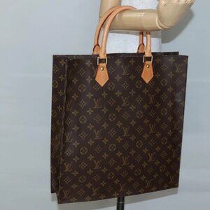 LOUIS VUITTON Monogram Sac Plat Hand Bag M51140 LV Auth 141603